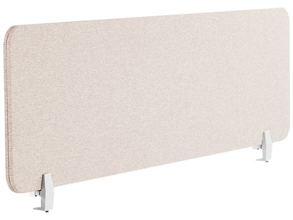 Skrivbordsskärm Avskärmning Beige PET-tyg 160 x 40 cm Modulära Fästklämmor Hemmakontor