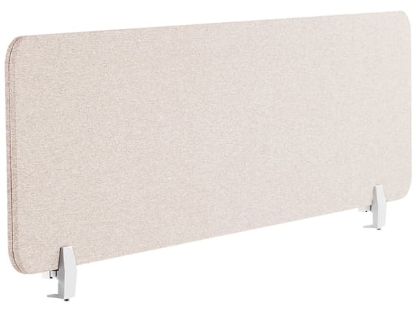 Skrivbordsskärm Avskärmning Beige PET-tyg 160 x 40 cm Modulära Fästklämmor Hemmakontor