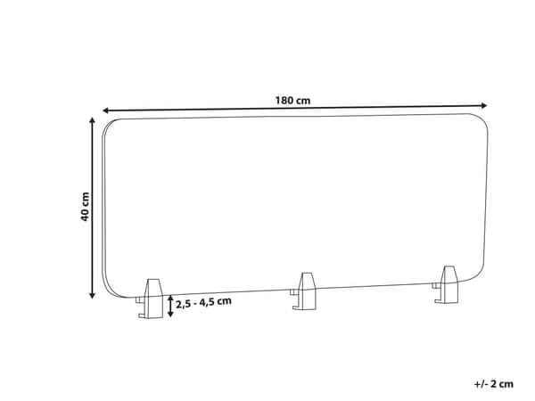 Skrivbordsskärm Avskärmning Gul PET-tyg 180 x 40 cm Modulära Fästklämmor Hemmakontor