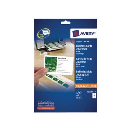 Visitkort AVERY matt, 200g, 85x54mm
