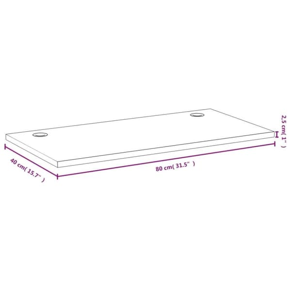 vidaXL Bordsskiva 80x40x2,5 cm bambu