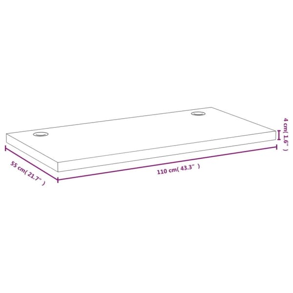 vidaXL Bordsskiva 110x55x4 cm bambu