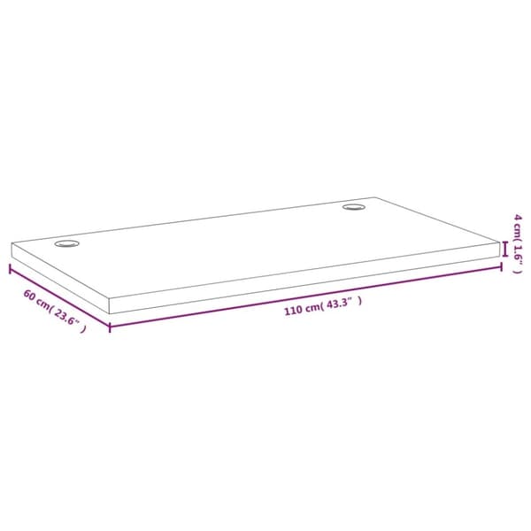 vidaXL Skrivebordsplate 110x60x4 cm bambus