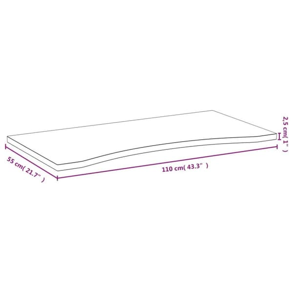 vidaXL bordplade til skrivebord 110x55x2,5 cm bambus