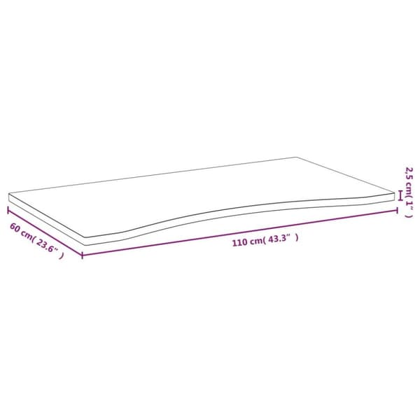 vidaXL bordplade til skrivebord 110x60x2,5 cm bambus