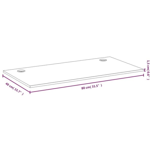 vidaXL bordplade til skrivebord 80x40x1,5 cm bambus