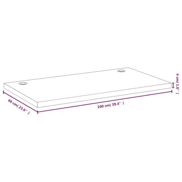 vidaXL bordplade til skrivebord 100x60x4 cm bambus