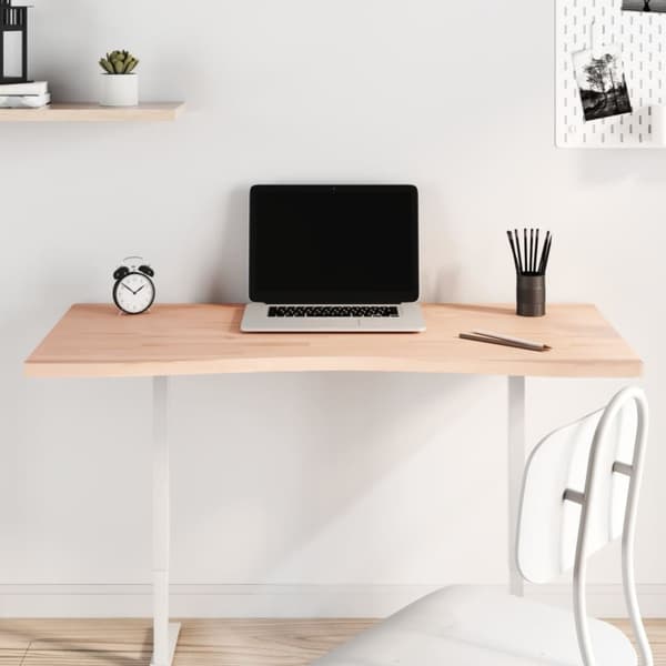 vidaXL Bordsskiva 110x(50-55)x2,5 cm massivt bokträ