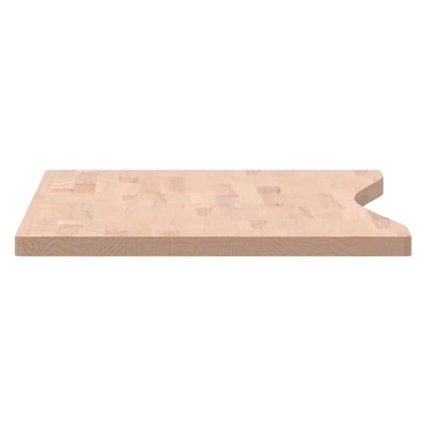 vidaXL Bordsskiva 100x(45-50)x2,5 cm massivt bokträ