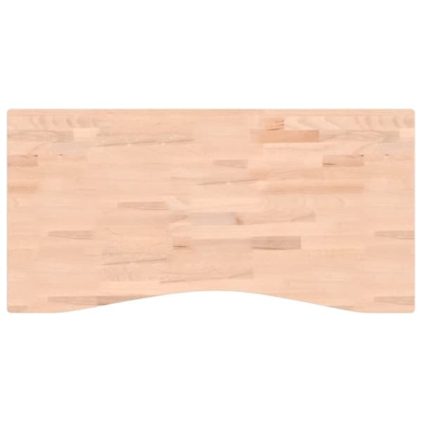 vidaXL Bordsskiva 100x(45-50)x2,5 cm massivt bokträ