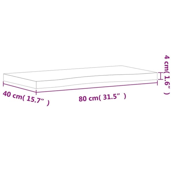 vidaXL Bordsskiva 80x(36-40)x4 cm massivt bokträ