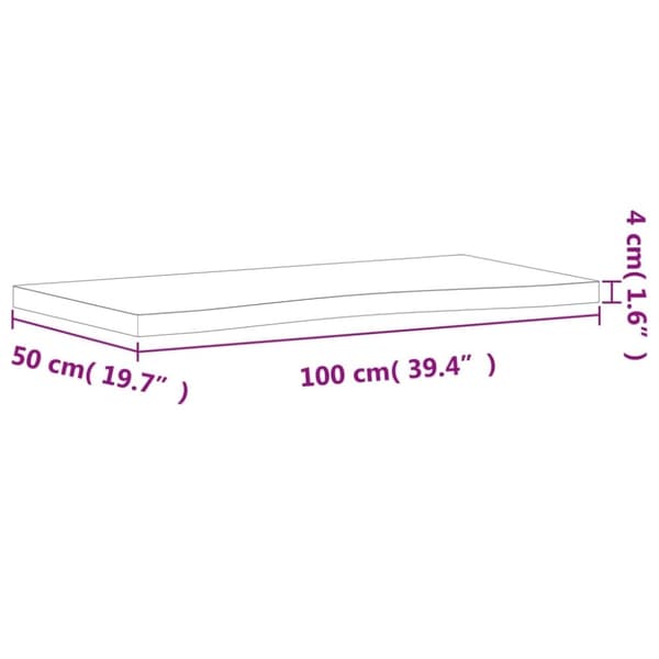 vidaXL Bordsskiva 100x(45-50)x4 cm massivt bokträ