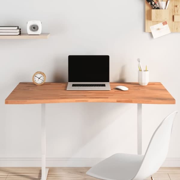 vidaXL Bordplate 110x(55-60)x2,5 cm heltre bøk