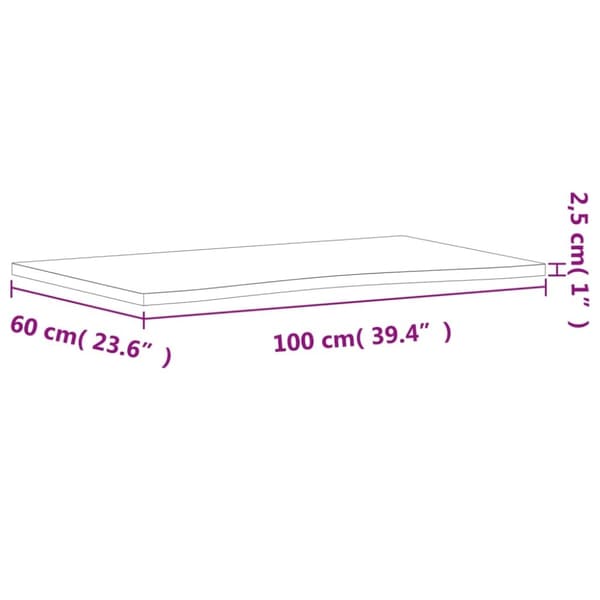 vidaXL skrivebordsplade 100x(55-60)x2,5 cm massivt bøgetræ