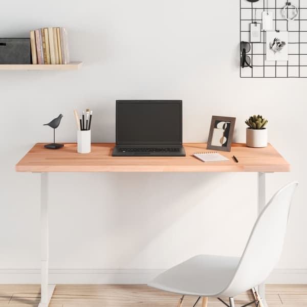 vidaXL skrivebordsplade 110x55x2,5 cm massivt bøgetræ