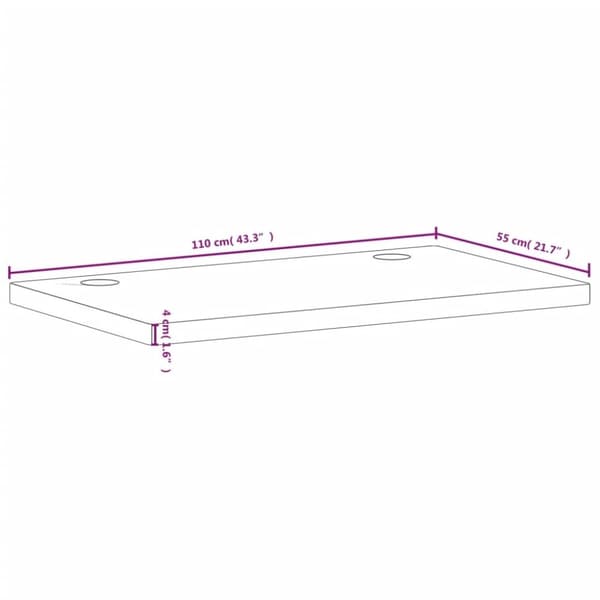 vidaXL skrivebordsplade 110x55x4 cm massivt bøgetræ