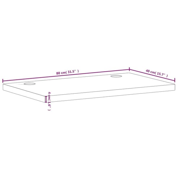 vidaXL skrivebordsplade 80x40x4 cm massivt bøgetræ