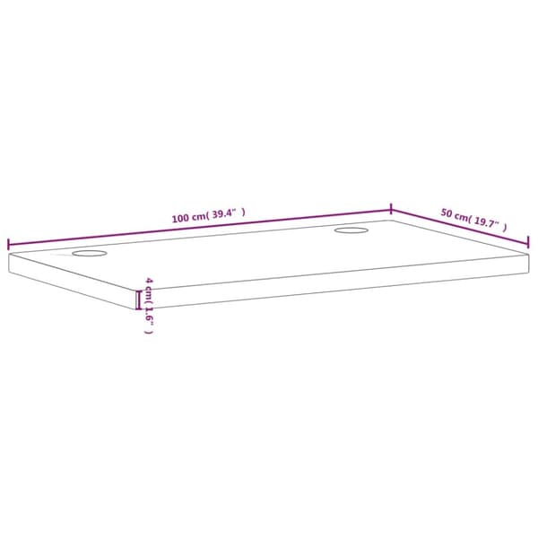 vidaXL skrivebordsplade 100x50x4 cm massivt bøgetræ