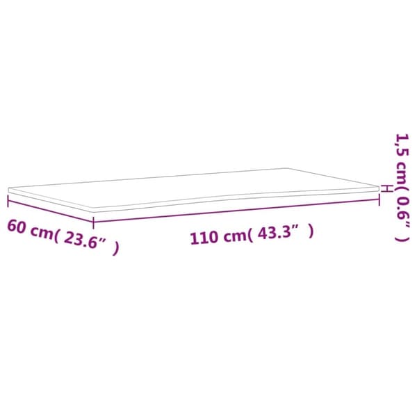vidaXL skrivebordsplade 110x(55-60)x1,5 cm massivt bøgetræ