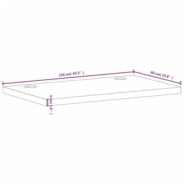 vidaXL skrivebordsplade 110x60x4 cm massivt bøgetræ