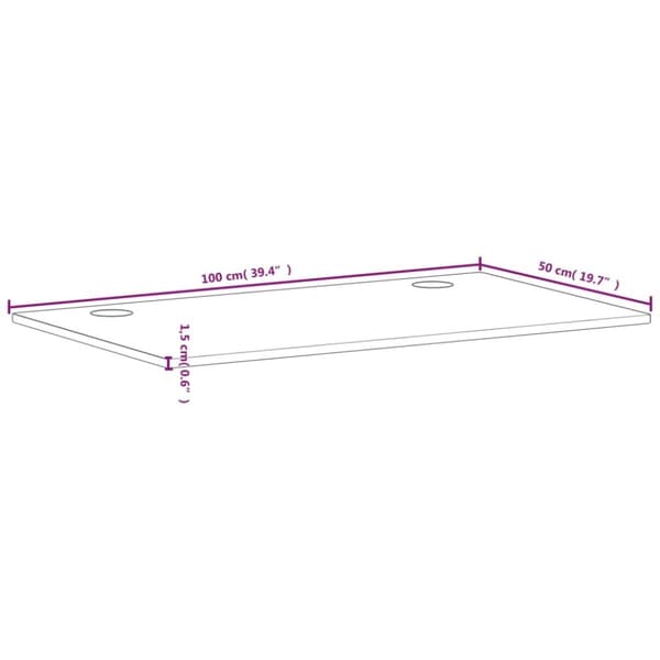 vidaXL skrivebordsplade 100x50x1,5 cm massivt bøgetræ