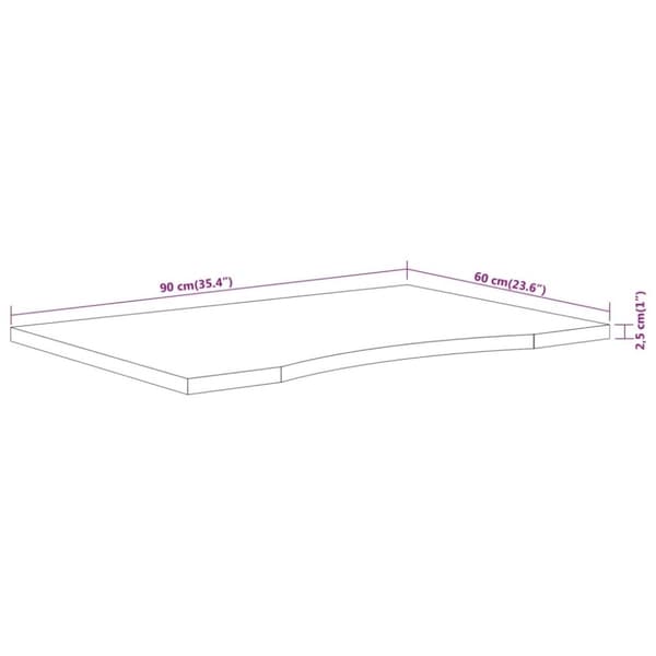 vidaXL Bordsskiva 90x60x2,5 cm rektangulär massiv akacia