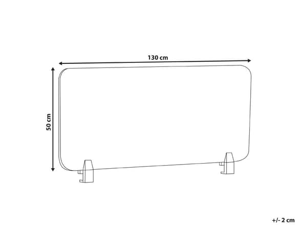 Työpöydän väliseinä vaaleanharmaa 130 x 50 cm polyesteri PET-muovi akustinen kiinnikkeet moderni