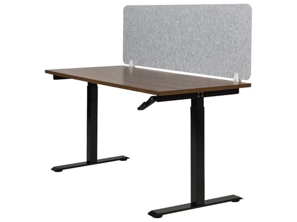 Työpöydän väliseinä vaaleanharmaa 160 x 50 cm polyesteri PET-muovi akustinen kiinnikkeet moderni