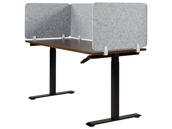 Työpöydän väliseinä vaaleanharmaa 72 x 50 cm polyesteri PET-muovi akustinen kiinnikkeet moderni