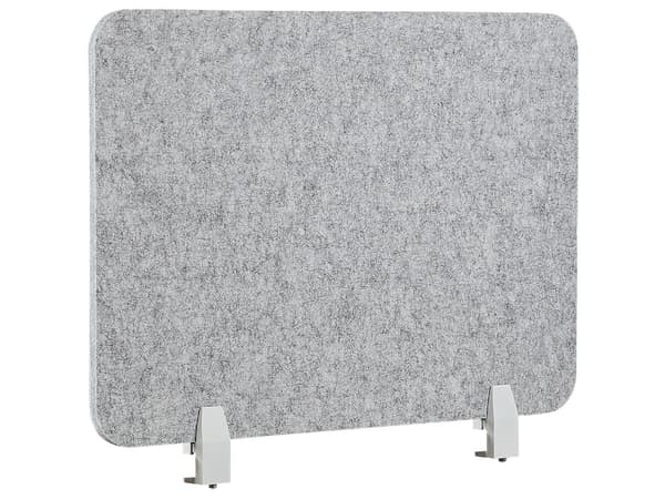 Työpöydän väliseinä vaaleanharmaa 72 x 50 cm polyesteri PET-muovi akustinen kiinnikkeet moderni