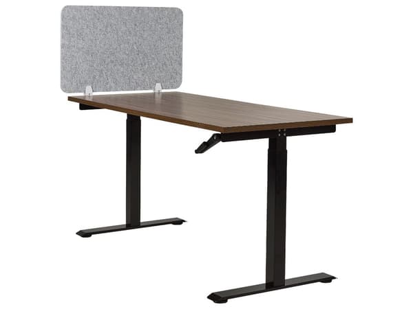 Työpöydän väliseinä vaaleanharmaa 80 x 50 cm polyesteri PET-muovi akustinen kiinnikkeet moderni