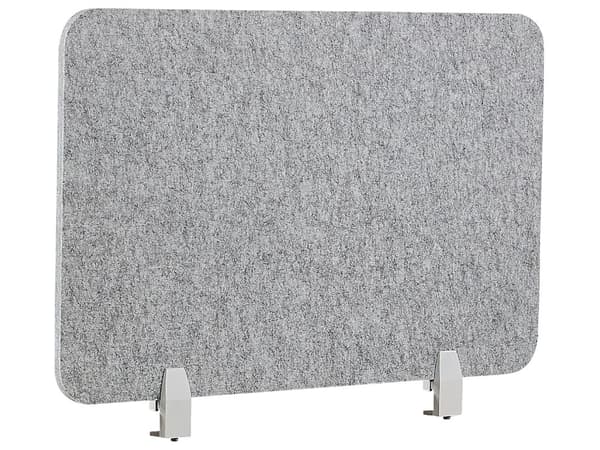 Työpöydän väliseinä vaaleanharmaa 80 x 50 cm polyesteri PET-muovi akustinen kiinnikkeet moderni