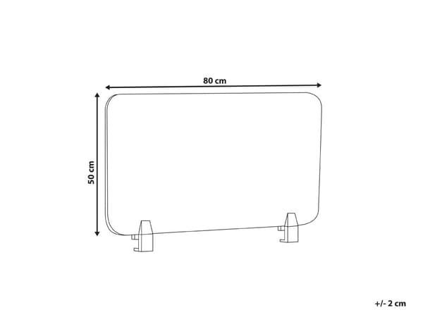 Skrivebordsskillevæg lysegrå 80 x 50 cm polyester PET-plast akustikbeslag moderne