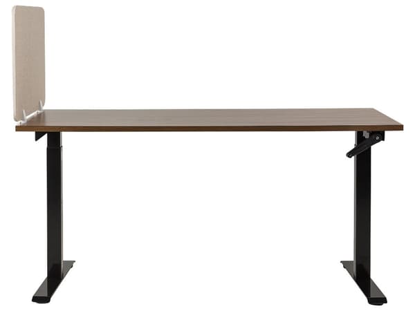Bordsskärm Beige PET-skiva Tygöverdrag 80 x 50 cm Ljuddämpande Skärm Modulära Fästklämmor Hemmakontor