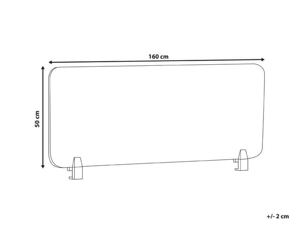 Bordsskärm Grå PET-skiva Tygöverdrag 160 x 50 cm Ljuddämpande Skärm Modulära Fästklämmor Hemmakontor