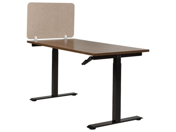 Bordsskärm Beige PET-skiva Tygöverdrag 72 x 50 cm Ljuddämpande Skärm Modulära Fästklämmor Hemmakontor