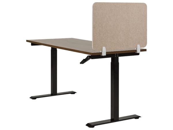 Bordsskärm Beige PET-skiva Tygöverdrag 72 x 50 cm Ljuddämpande Skärm Modulära Fästklämmor Hemmakontor