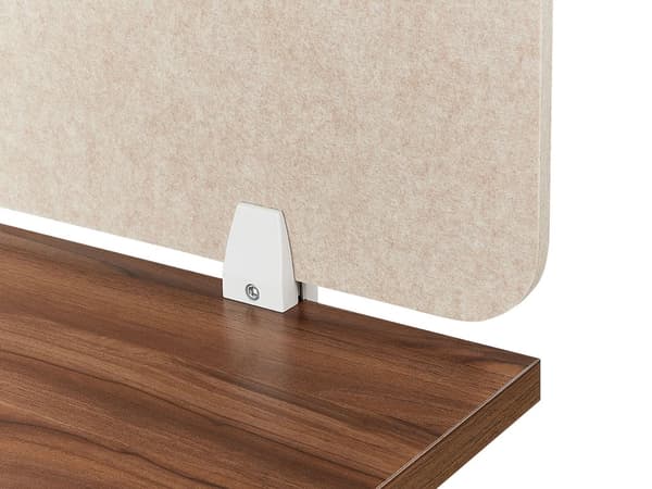 Bordsskärm Beige PET-skiva Tygöverdrag 72 x 50 cm Ljuddämpande Skärm Modulära Fästklämmor Hemmakontor
