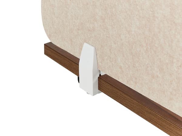 Bordsskärm Beige PET-skiva Tygöverdrag 72 x 50 cm Ljuddämpande Skärm Modulära Fästklämmor Hemmakontor