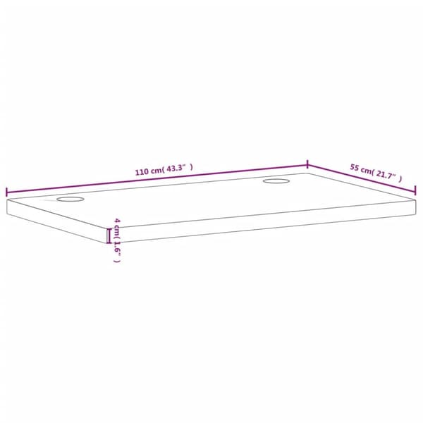 Pöytälevy 110x55x4 cm täysi pyökki