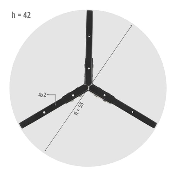 Ramar och bänkar till huset NY-L02 svart, h=42