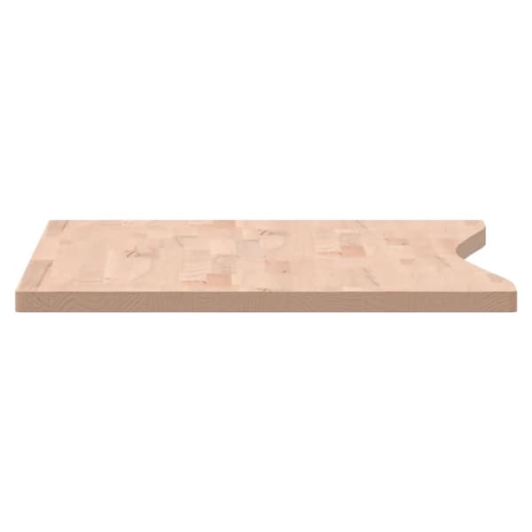 vidaXL skrivebordsplade 100x(55-60)x2,5 cm massivt bøgetræ -  Dele og tilbehør til skriveborde