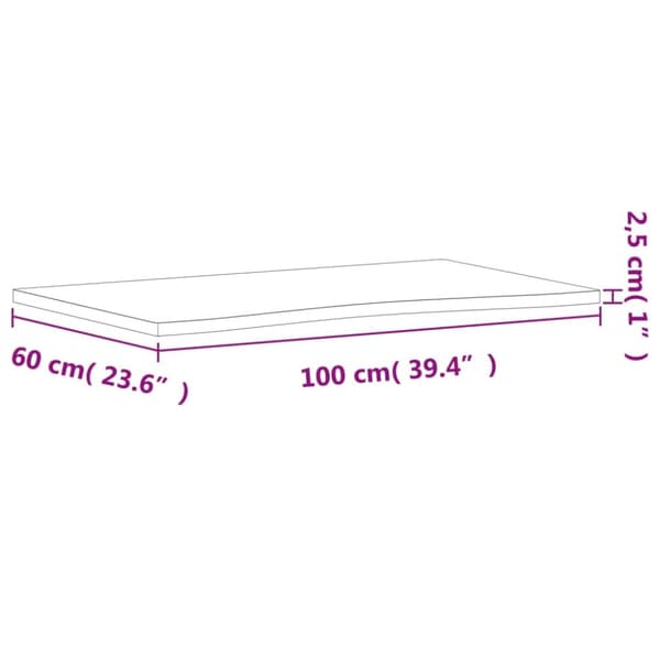 vidaXL skrivebordsplade 100x(55-60)x2,5 cm massivt bøgetræ -  Dele og tilbehør til skriveborde