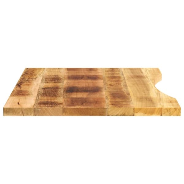 vidaXL Pöytälevy kaarella 100x60x2,5 cm täysi karkea mangopuu