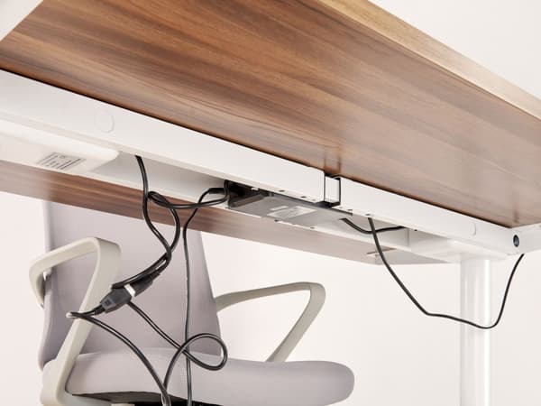 Kabelhylla för elektriskt justerbart skrivbord Rostfritt stål Vit 92 x 14 cm Underbord Kabelförvaring