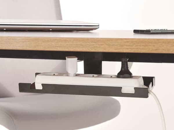 Johtokouru musta 31 x 10 cm teräs manuaalisesti säädettävälle työpöydälle industriaalinen