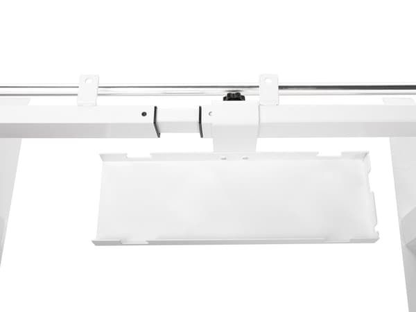 Johtokouru valkoinen 31 x 10 cm teräs manuaalisesti säädettävälle työpöydälle industriaalinen