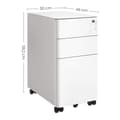 Miniatyrbild 5 av 9: Caisson de Rangement Bureau 3 Tiroirs sur Roulettes Blanc