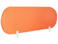 Miniatyrbillede 1 af 9: Skrivebordsopdeler i orange PET-materiale med stofbetræk 160 x 40 cm akustisk skrivebordsopdeler til hjemmekontoret