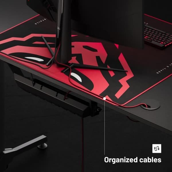 Diablo X-Mate Gaming Desk PC Gamer Ergonomic Carbon Earphone Hook Cup Holder (160 x 75 x 75 cm)